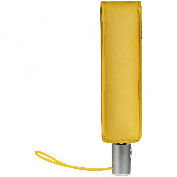 Складной зонт Alu Drop S, 3 сложения, 7 спиц, автомат, желтый (горчичный) - купить оптом