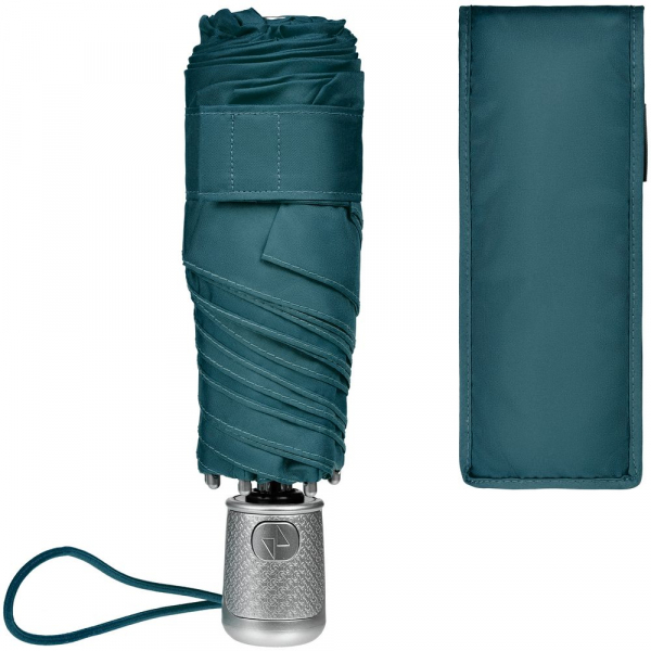 Складной зонт Alu Drop S, 4 сложения, автомат, синий (индиго) - купить оптом