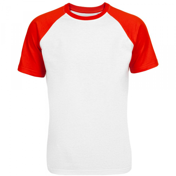 Футболка мужская T-bolka Bicolor, белая с красным - купить оптом