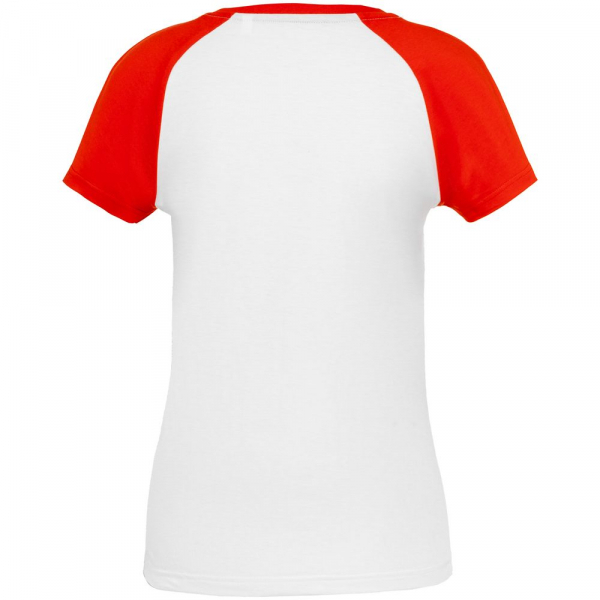 Футболка женская T-bolka Bicolor Lady, белая с красным - купить оптом
