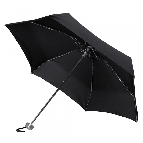 Складной зонт Alu Drop S, 5 сложений, механический, черный - купить оптом