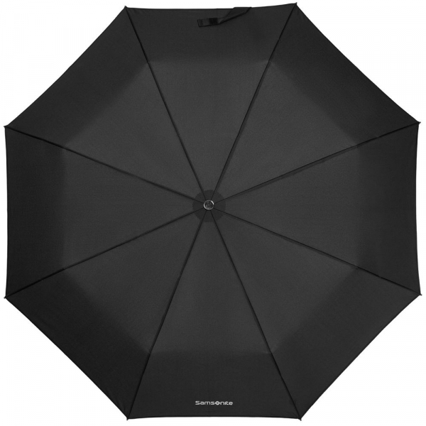 Складной зонт Wood Classic S с прямой ручкой, черный - купить оптом