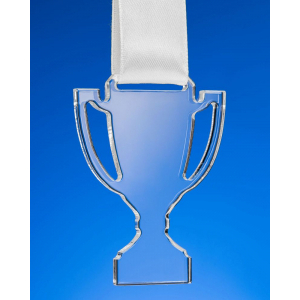 Медаль Cup, с белой лентой - купить оптом