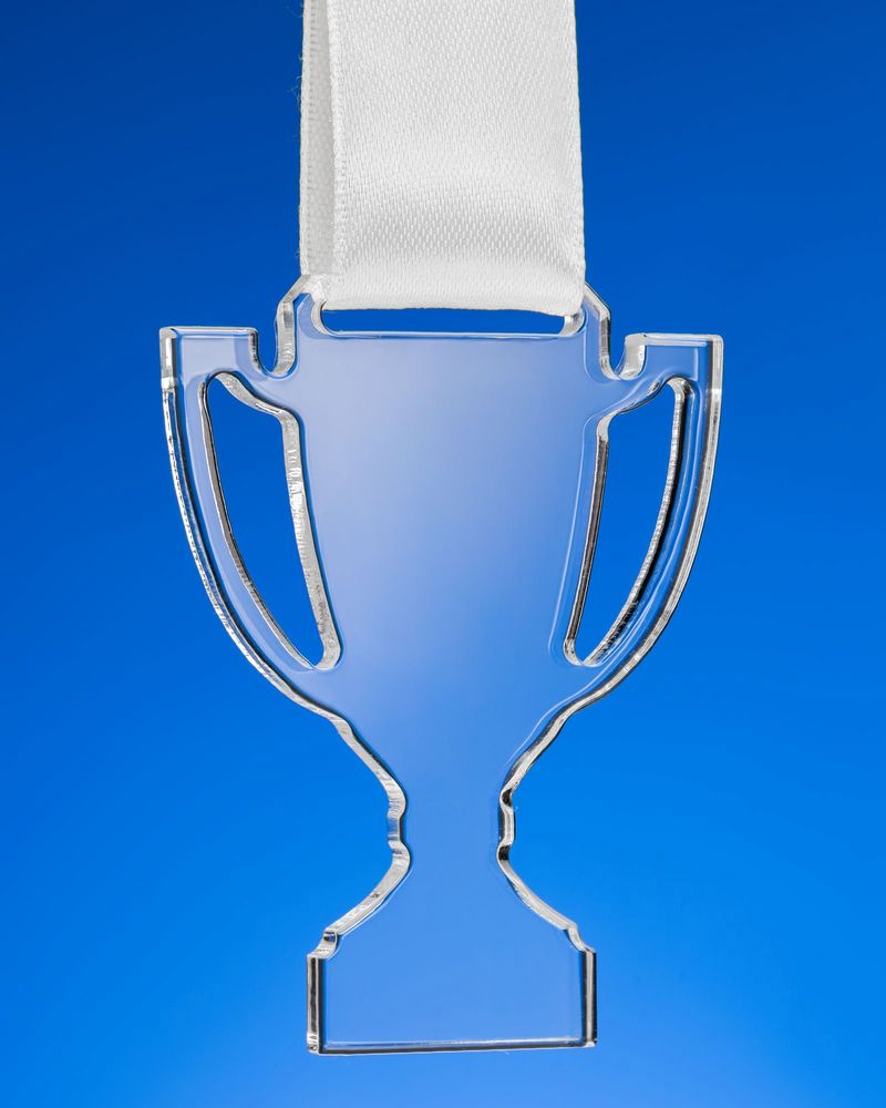 Медаль Cup, с белой лентой - купить оптом