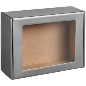 Коробка с окном Visible, серебристая - купить оптом