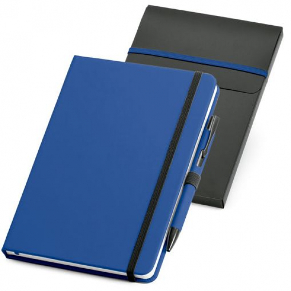 Набор: блокнот Advance с ручкой, синий с черным - купить оптом