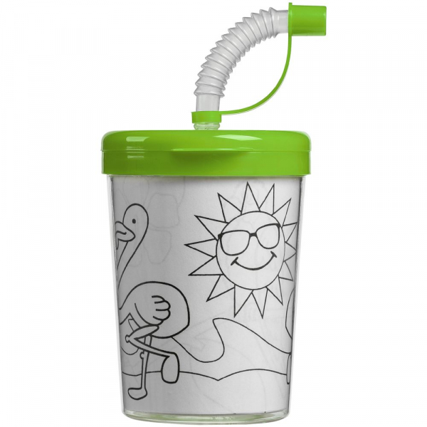 Детский стакан-раскраска «Передвижник», зеленый - купить оптом