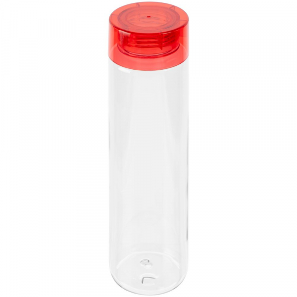 Бутылка для воды Aroundy, прозрачная с красной крышкой - купить оптом