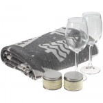 Набор с пледом и бокалами для вина «Снежность», ваниль, фото 1