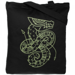 Холщовая сумка «Полинезийский дракон», черная, фото 1
