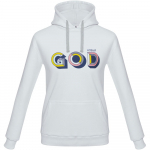 Толстовка с капюшоном «Новый GOD», белая, фото 2