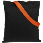Холщовая сумка BrighTone, черная с оранжевыми ручками, фото 1