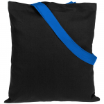 Холщовая сумка BrighTone, черная с ярко-синими ручками, фото 1