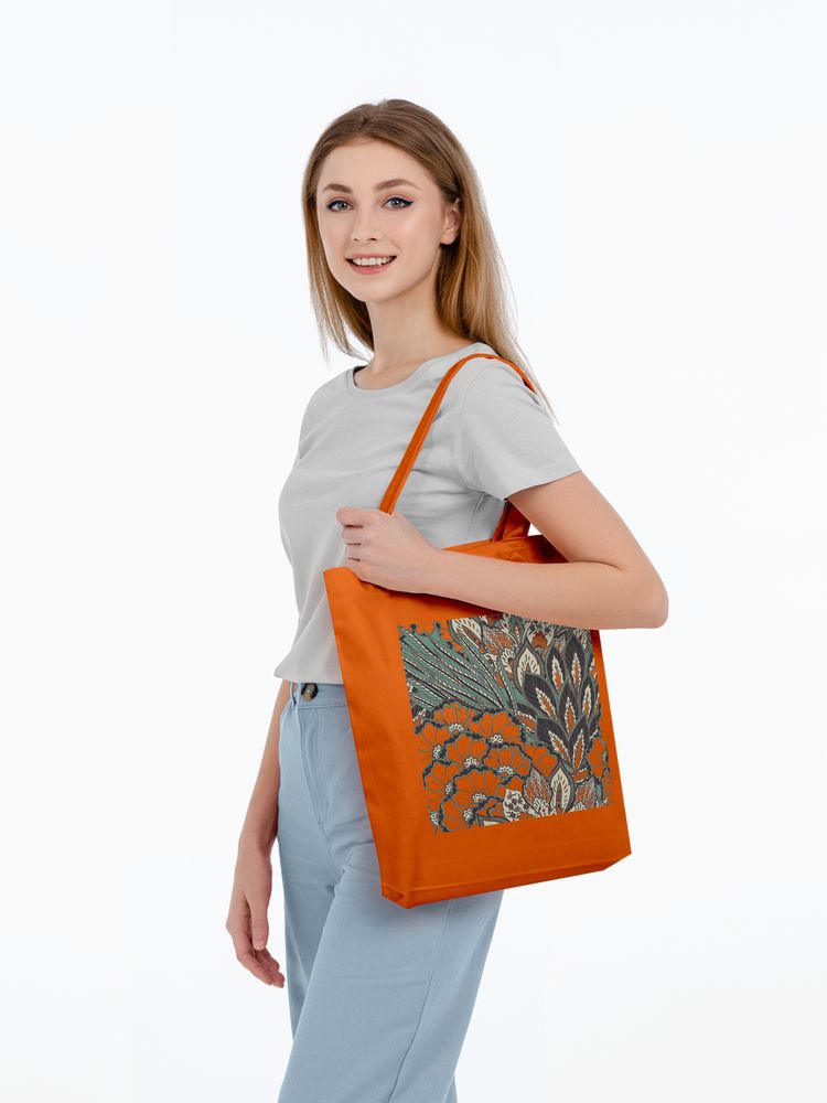 Холщовая сумка «Пастораль», оранжевая - купить оптом