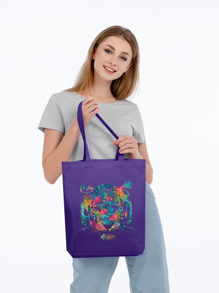 Холщовая сумка Jungle Look, фиолетовая - купить оптом