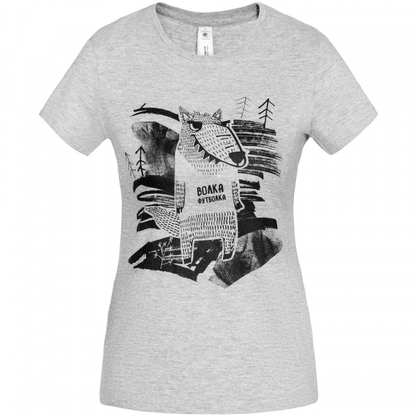 Футболка женская «Волка футболка», серый меланж - купить оптом