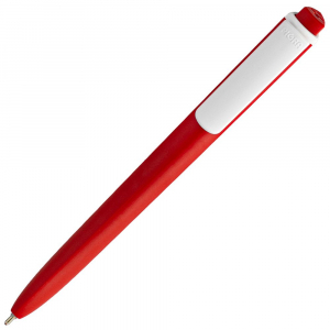 Ручка шариковая Pigra P02 Mat, красная с белым - купить оптом