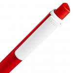Ручка шариковая Pigra P02 Mat, красная с белым, фото 3
