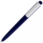 Ручка шариковая Pigra P02 Mat, темно-синяя с белым, фото 1
