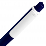 Ручка шариковая Pigra P02 Mat, темно-синяя с белым, фото 3