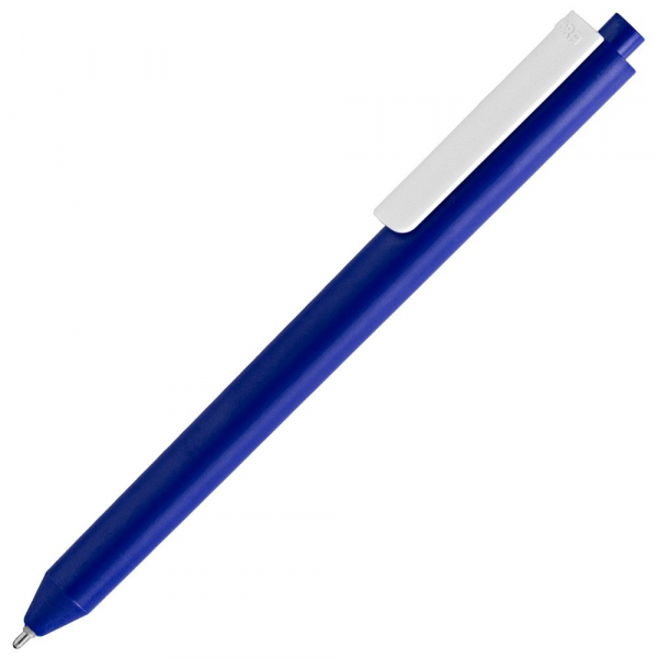 Ручка шариковая Pigra P03 Mat, темно-синяя с белым - купить оптом