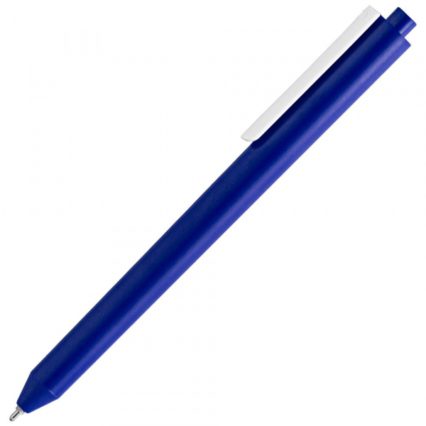 Ручка шариковая Pigra P03 Mat, темно-синяя с белым - купить оптом