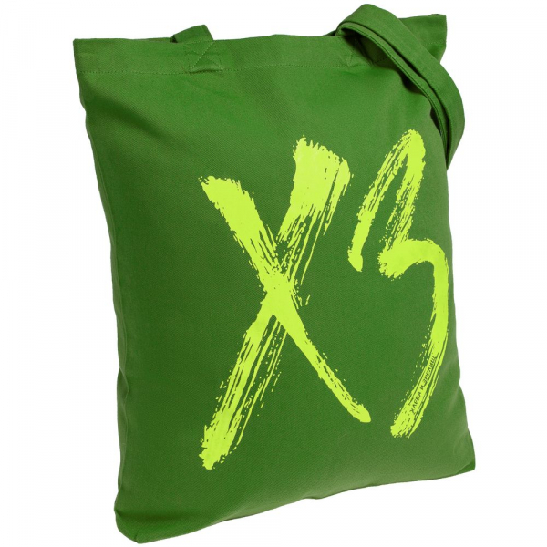 Холщовая сумка «ХЗ», ярко-зеленая - купить оптом