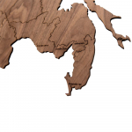 Деревянная карта России с названиями городов, орех, фото 1