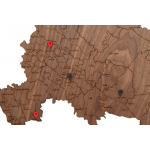 Деревянная карта России с названиями городов, орех, фото 7