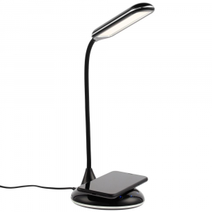 Лампа с беспроводной зарядкой Bright Helper, черная - купить оптом