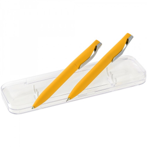 Набор Pin Soft Touch: ручка и карандаш, желтый - купить оптом