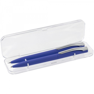 Набор Pin Soft Touch: ручка и карандаш, синий - купить оптом