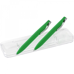 Набор Pin Soft Touch: ручка и карандаш, зеленый - купить оптом