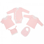 Боди детское Baby Prime, розовое с молочно-белым, фото 3