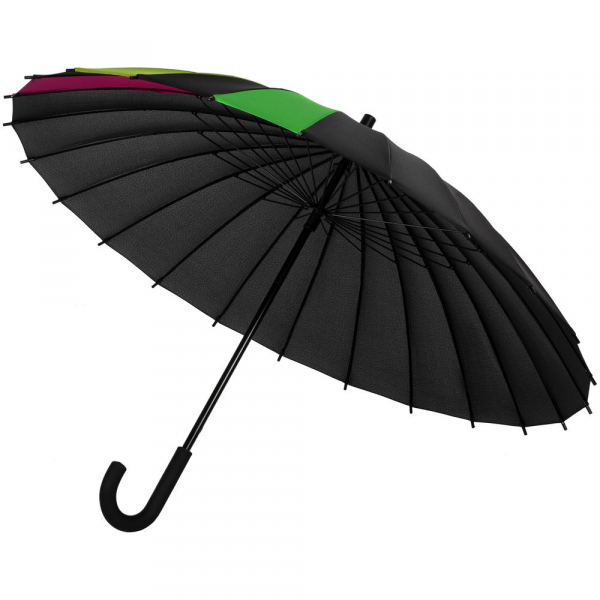 Зонт-трость «Спектр», черный неон - купить оптом