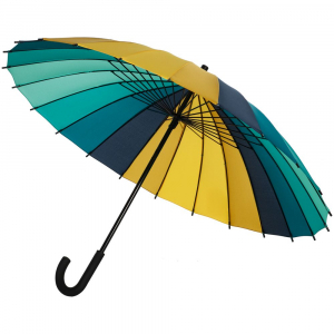 Зонт-трость «Спектр», бирюзовый с желтым - купить оптом