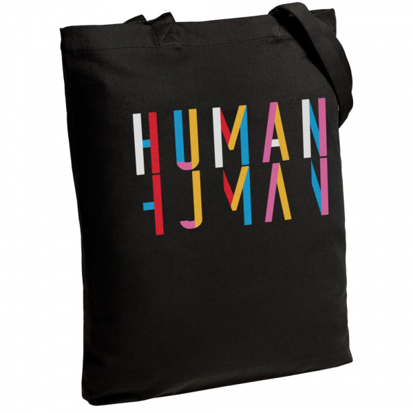 Холщовая сумка Human, черная - купить оптом