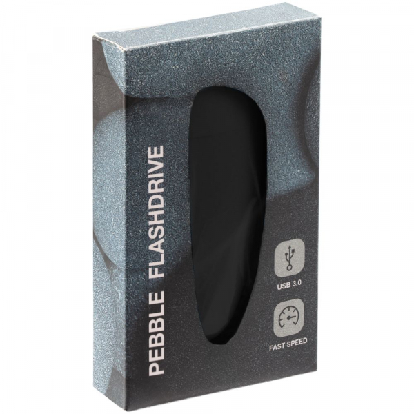 Флешка Pebble, черная, USB 3.0, 16 Гб - купить оптом
