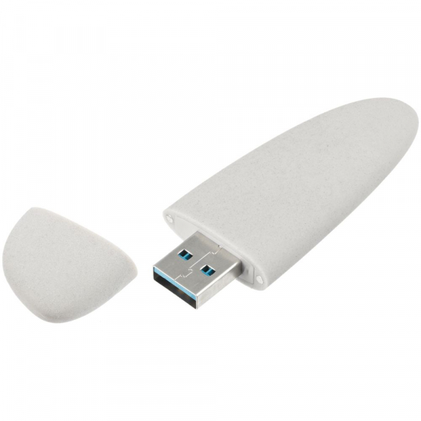 Флешка Pebble, светло-серая, USB 3.0, 16 Гб - купить оптом