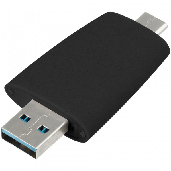Флешка Pebble Type-C, USB 3.0, черная, 16 Гб - купить оптом