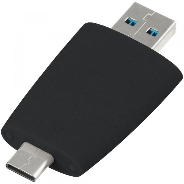 Флешка Pebble Type-C, USB 3.0, черная, 16 Гб - купить оптом