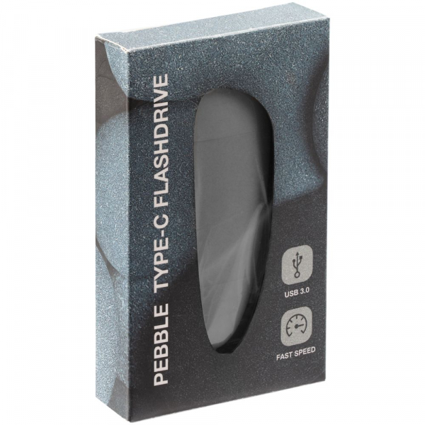 Флешка Pebble Type-C, USB 3.0, серая, 32 Гб - купить оптом