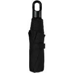 Зонт складной Clevis с ручкой-карабином, черный, фото 3