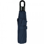 Зонт складной Clevis с ручкой-карабином, темно-синий, фото 3