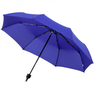 Зонт складной Clevis с ручкой-карабином, ярко-синий - купить оптом