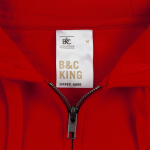 Толстовка с капюшоном на молнии унисекс King, красная, фото 2