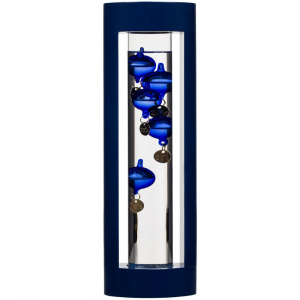 Термометр «Галилео» в деревянном корпусе, синий - купить оптом