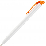 Ручка шариковая Favorite, белая с оранжевым, фото 1