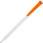 Ручка шариковая Favorite, белая с оранжевым, фото 2