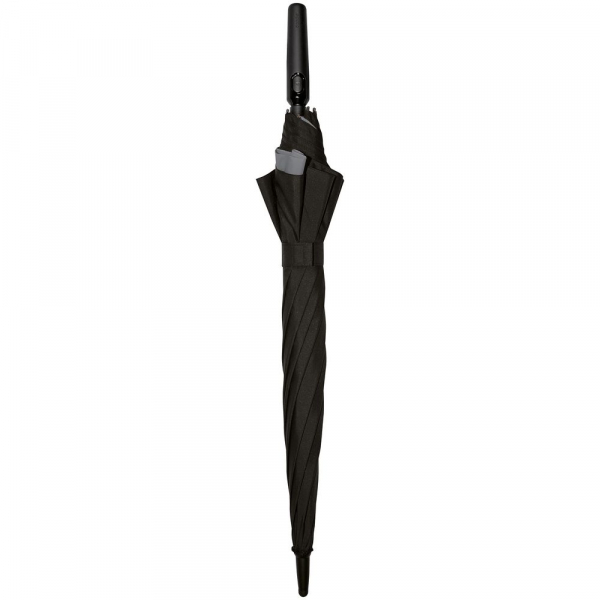 Зонт-трость Fiber Move AC, черный с серым - купить оптом